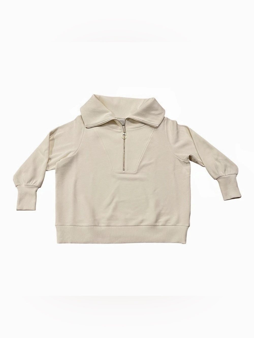 Varley Vine Half Zip Ivory Ottoman Rib Pullover Size 1X